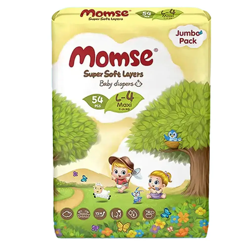 Momse Diapers Large | Size 4 | 54 Pcs