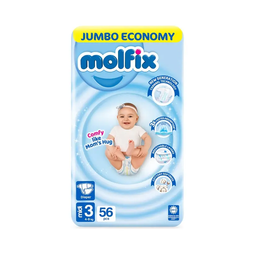 MOLFIX DIAPERS MIDI NO3 4-9 KG 56 PCS