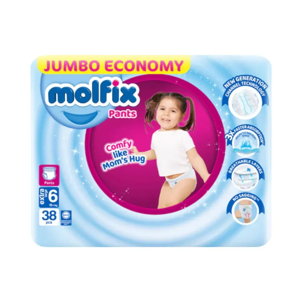 Molfix Size 6,XL Pants, 38 Pcs